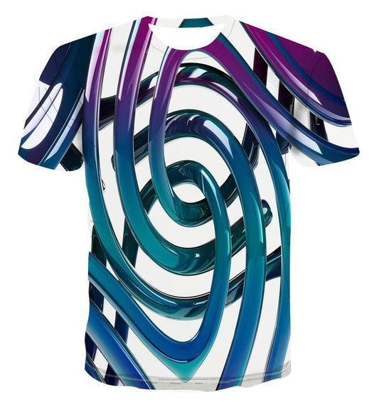 Geometric Pattern  3D Digital Printed T-shirt